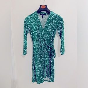 BCBG MAXAZRIA | Wrap Dresses Dots Nylon V-Neck Cropped - XS